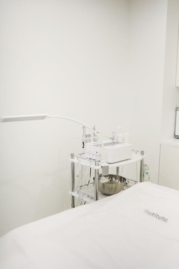 Professional skincare consultation setting with clinical precision and calm lighting